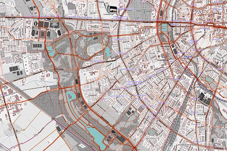 Naviki cycling data shown on map