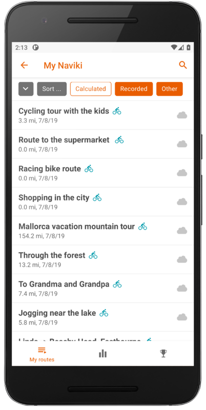 Memorise planned routes with Naviki